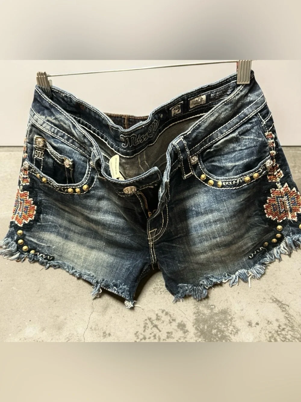 Miss Me Studded Jeans Shorts